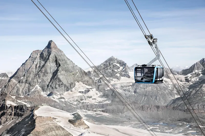 Matterhorn Glacier Paradise cable car and viewing platform on a Zermatt tour, Switzerland